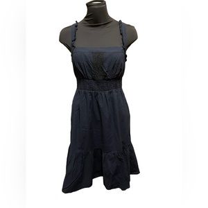Anthropologie Maeve Black Tiered Ruffle Strap Midi Summer Dress EUC
